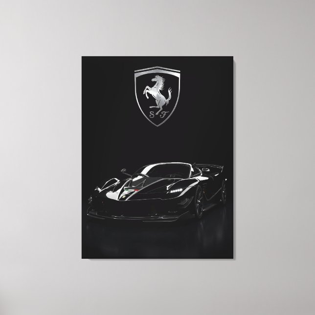Toile Ferrari FXX-K Black Hypercar | Supercar sombre (Recto)