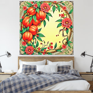 Toile Festive Automne Floral Illustration Design