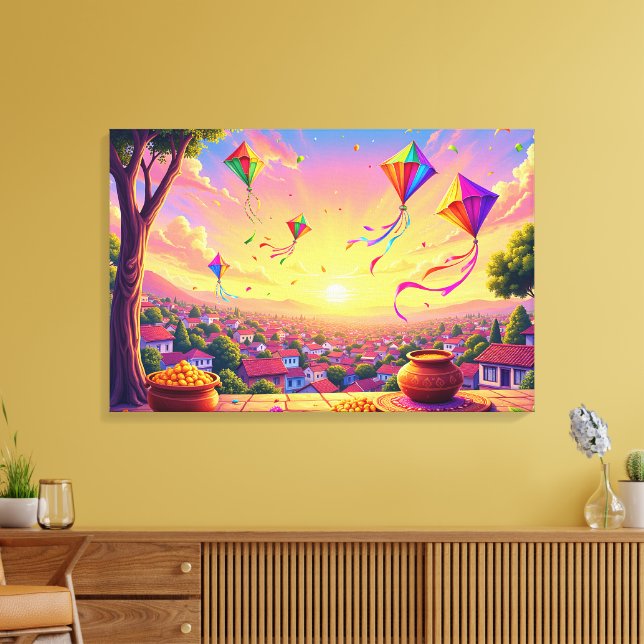 Toile Fête animée avec des cerfs-volants (Insitu(Salon))