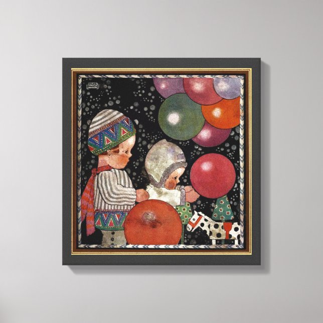 Toile Fête d'anniversaire, ballons et jouets pour enfant (Recto)