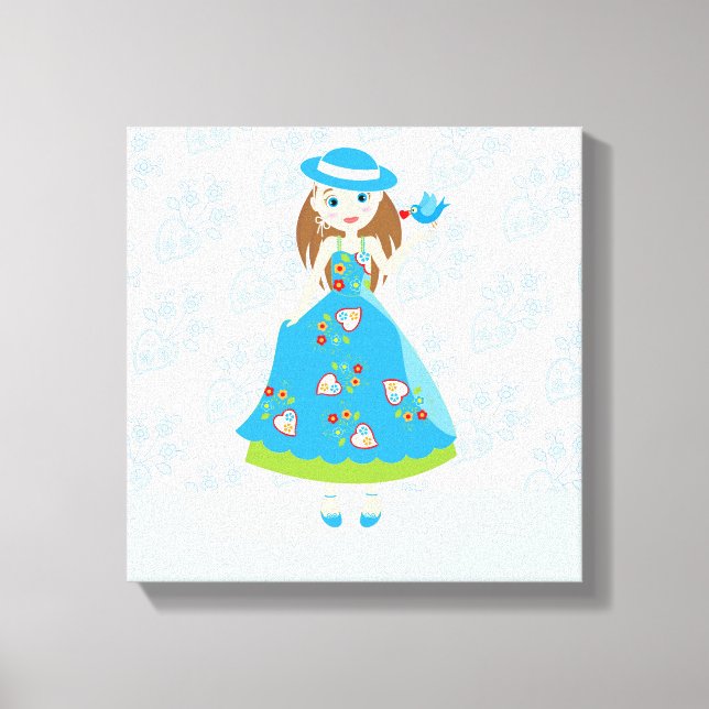 Toile Fête d'anniversaire de fille romantique (Recto)