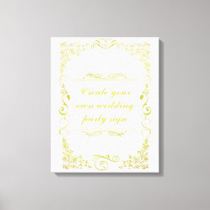 Toile Fête de mariage décorative à la frontière florale