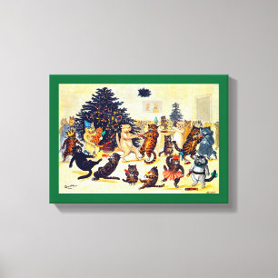 Toile Fête de Noël du chat, Louis Wain