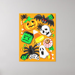 Toile Fête des Candies Éffrayantes d'Halloween