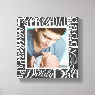 Toile Fête des pères personnalisée Mot Collecte Photo Im
