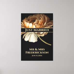 Toile Fête mariage Peinte Fleur Juste Marié