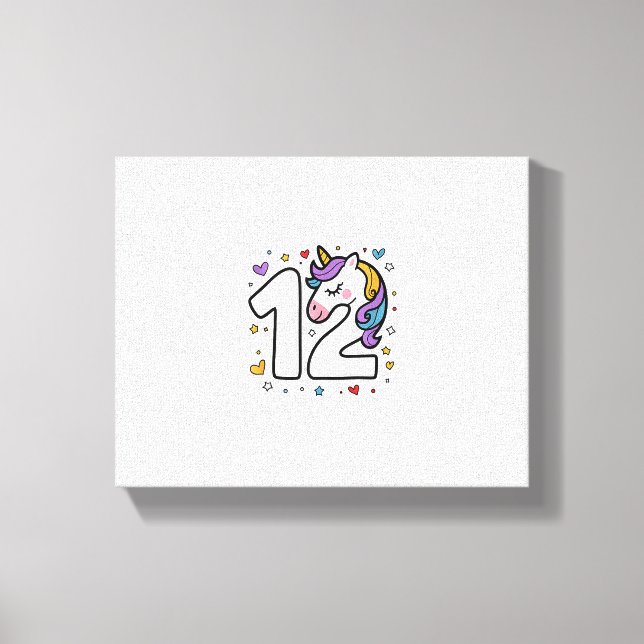 Toile Fêtez le Joyeux 12 Anniversaire de la Fille (Recto)