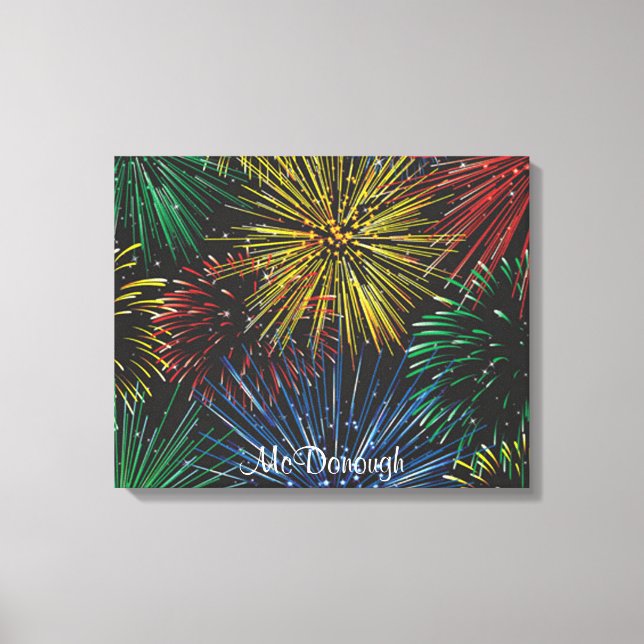 Toile Feu d'artifice dans le ciel (Recto)