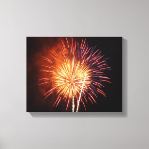 Toile Feu d'artifice rouge, blanc et bleu I Patriotique