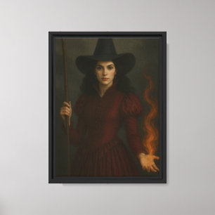 Toile Feu de chasse à la sorcière rouge