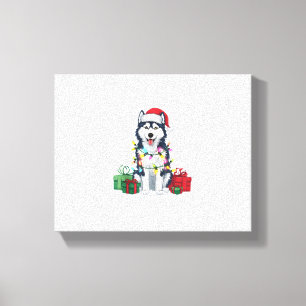 Toile Feu de Noël Feu de Noël Chapeau de l'Alaska Chien