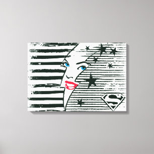 Toile Feu Supergirl avec visage