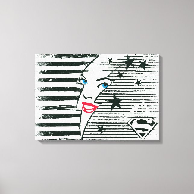 Toile Feu Supergirl avec visage (Recto)