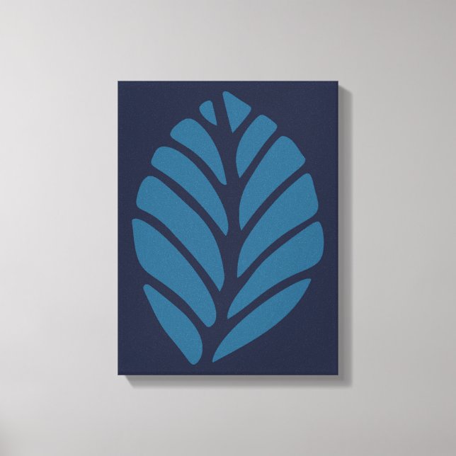 Toile Feuille bleue minimaliste (Recto)