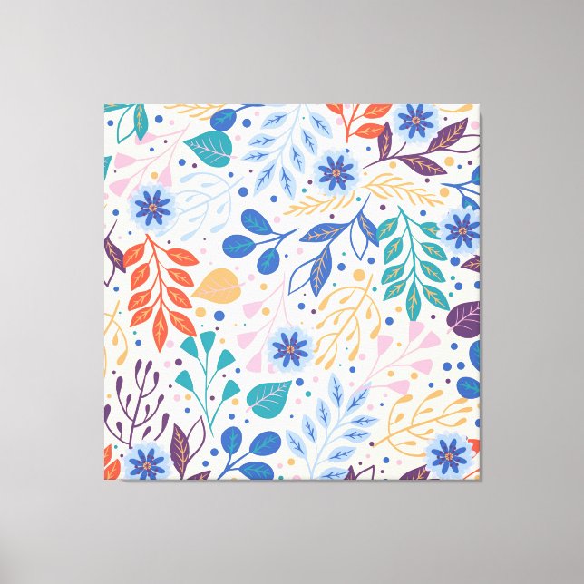 Toile Feuille coloré Motif de feuillage moderne (Recto)