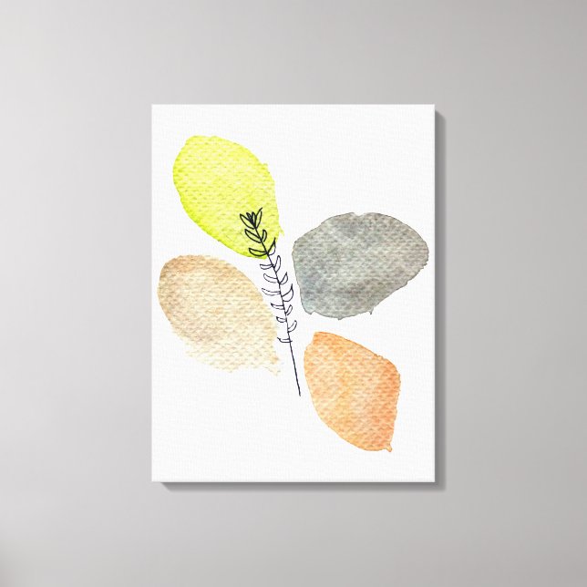 Toile Feuille d'aquarelle esthétique moderne (Recto)