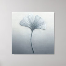 Feuille de Ginkgo Bleue Broderie Texture Botanique