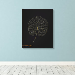 Toile feuille de Monstera dorée décoration moderne