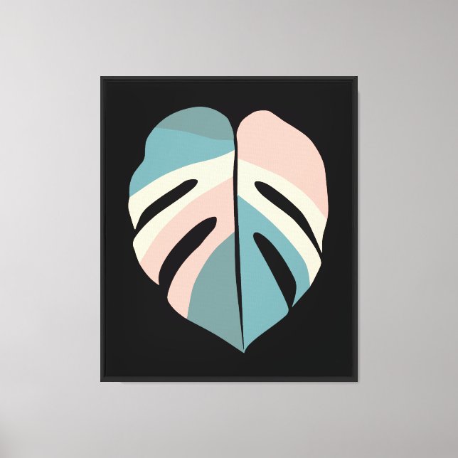 Toile Feuille de monstera minimaliste  (Recto)
