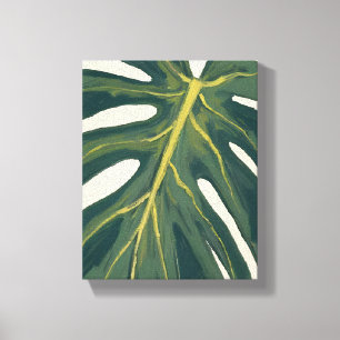 Toile Feuille de Monstera verte aquarelle botanique végé