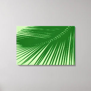 Toile Feuille de palme - Émeraude et vert citron