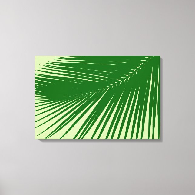 Toile Feuille de palme - Émeraude et vert citron (Recto)