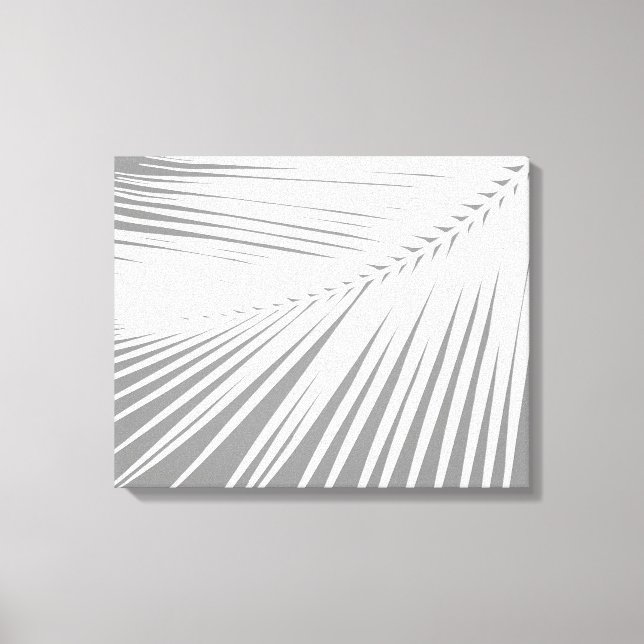 Toile Feuille de palme - gris / gris et blanc (Recto)