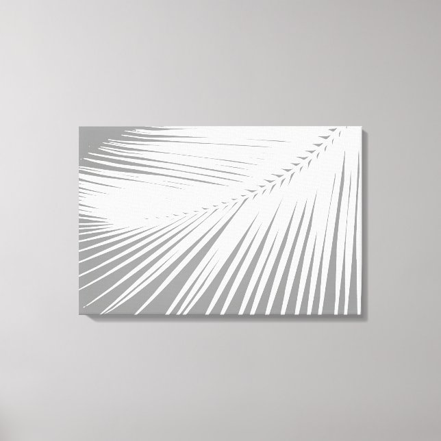Toile Feuille de palme - gris / gris et blanc (Recto)