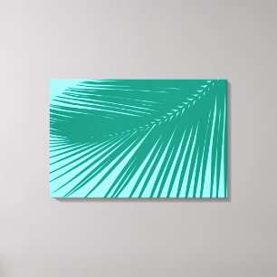 Toile Feuille de palme - Turquoise et Aqua
