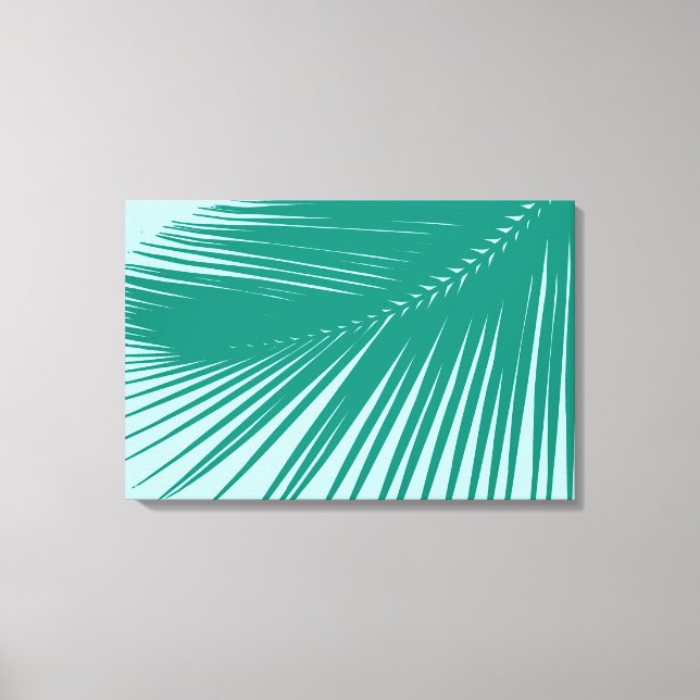 Toile Feuille de palme - Turquoise et Aqua (Recto)