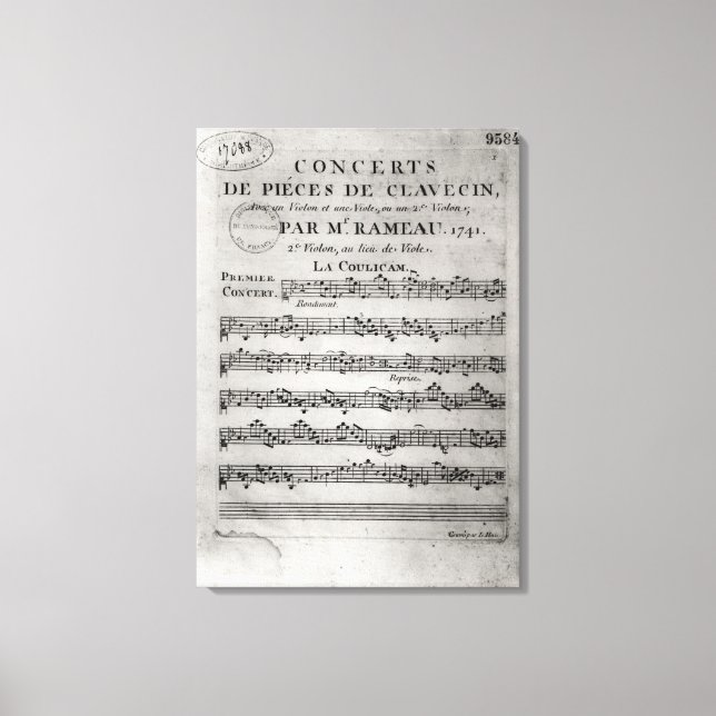 Toile Feuille de score pour 'Concerts de Pièces de Pièce (Recto)