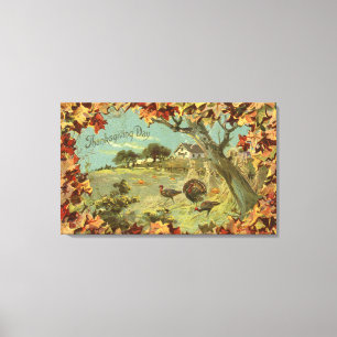 Toile Feuille et dindes de DayFallen de thanksgiving