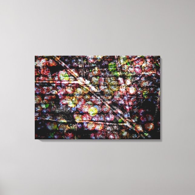 Toile Feuille et raisins en acrylique (Recto)