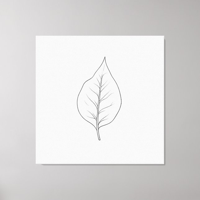 Toile Feuille minimaliste Abstraite (Recto)