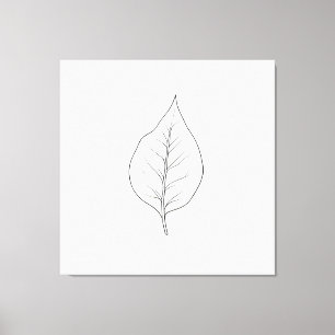 Toile Feuille minimaliste Abstraite