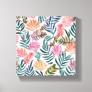 Toile Feuilles botaniques aquarelle Floral Coloré Mign