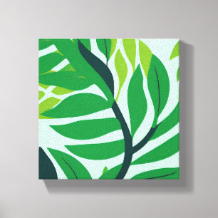 Toile Feuilles botaniques vertes