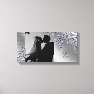 Toile Feuilles d'argent de l'anniversaire de l'impressio
