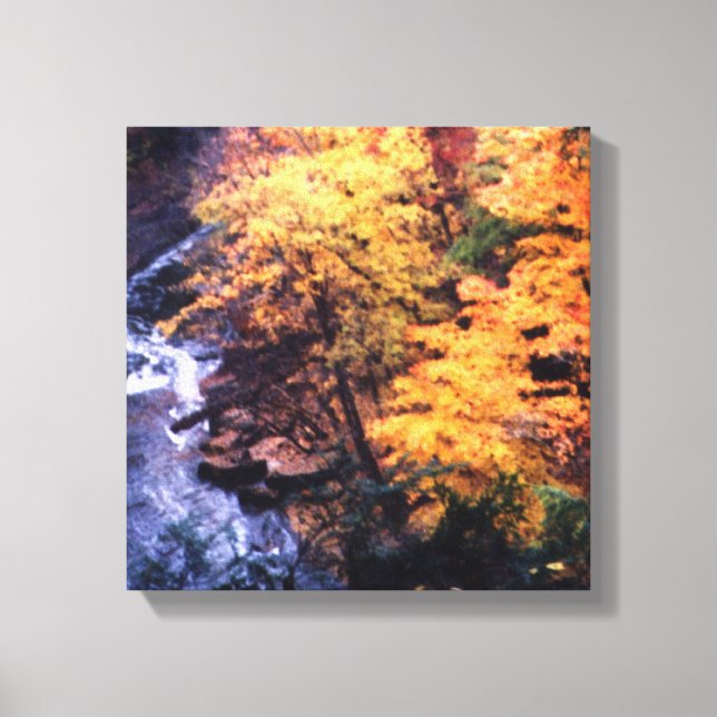 Toile Feuilles d'automne avec rivière (Recto)