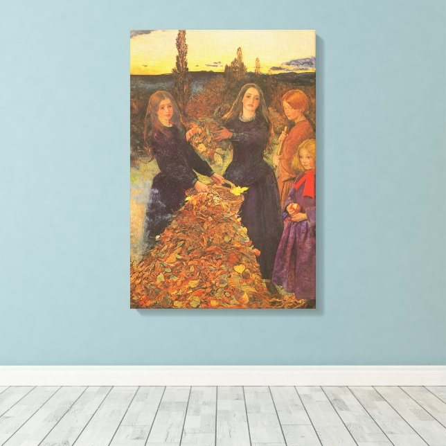 Toile Feuilles d'automne de Sir John Everett Millais (Insitu (Plancher de Bois))