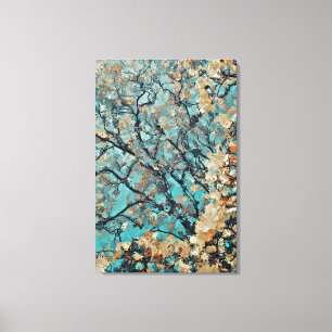 Toile Feuilles d'automne du soir japonais