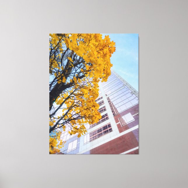 Toile Feuilles d'automne et gratte-ciel (Recto)