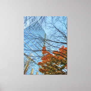 Toile Feuilles d'automne et Skyline