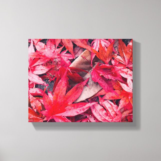 Toile Feuilles d'automne rouges (Recto)