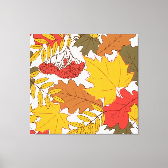 Toile Feuilles d'automne, simple motif transparent (Recto)