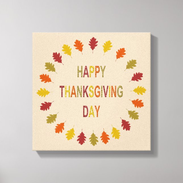 Toile Feuilles de chêne de Thanksgiving (Recto)