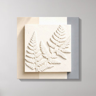 Toile Feuilles de fougère sculptées 3D modernes en plâtr