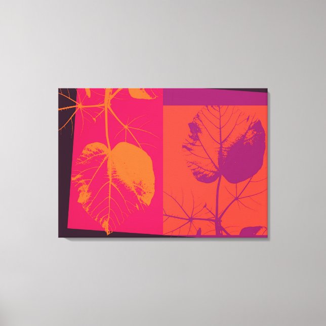 Toile Feuilles de gros plan Pop Art Abstrait (Recto)