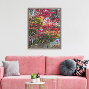 Toile Feuilles de Maple d'Automne Rouges et Jaunes