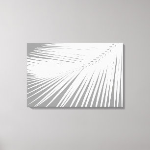Toile Feuilles de palme - Gris/Gris et Blanc